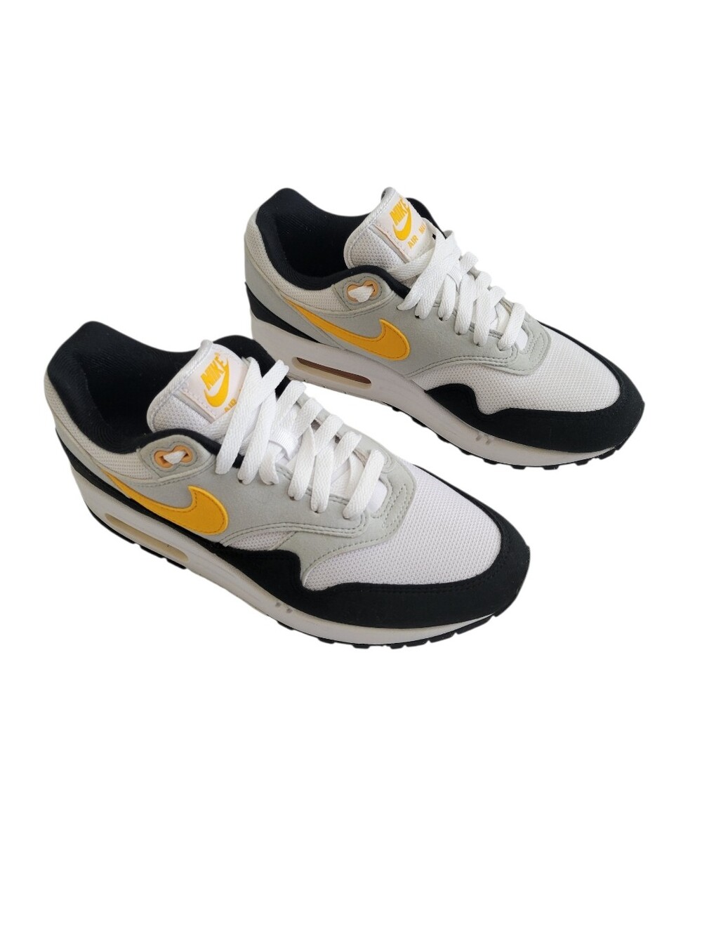 Nike Air Max 1 Sneaker University Gold‎ White Black Trainer Men Size 6.5
